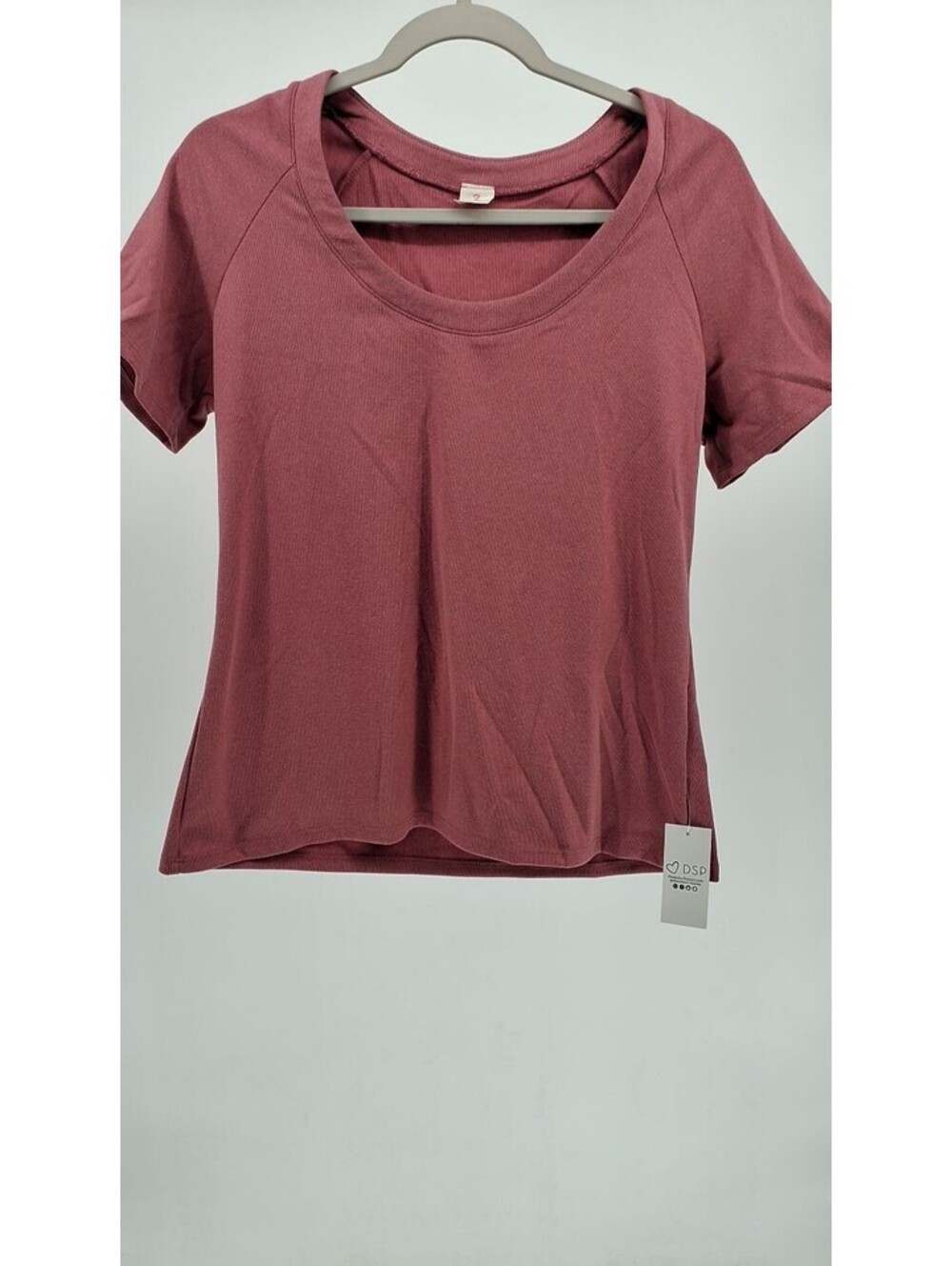 Dark Mauve Classic Round Neck Top -Dark Mauve / LARGE